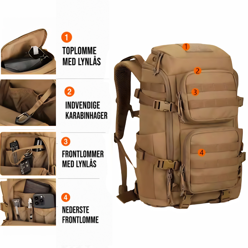 Trekker 45 – Rummelig Rygsæk til Vandring & Friluft (45L)