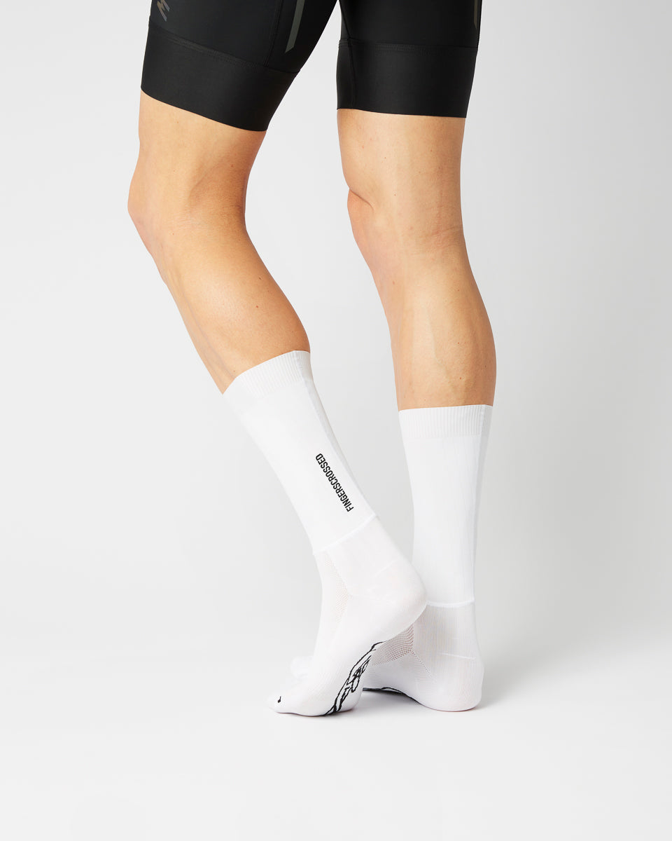 Aero Vertical Logo Cykelstrømper - Fingerscrossed - Hvid