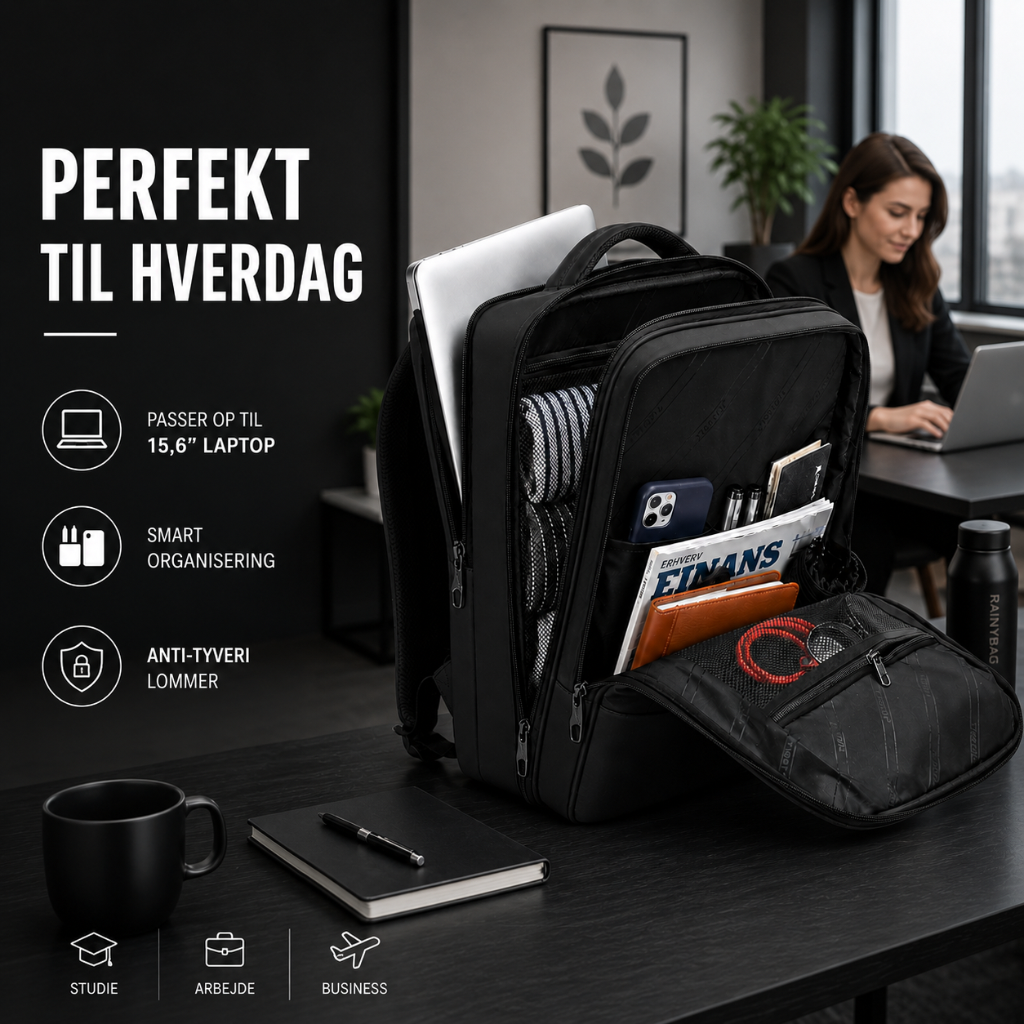 DagPak 28 – Organiseret Rygsæk til Studie & Arbejde