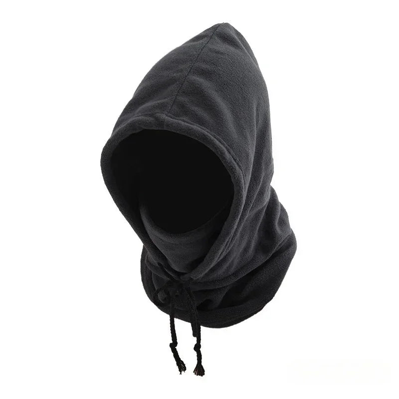 1pc Unisex Winter Balaclava - Windproof Knit Hood with Drawstring, Warm Motorcycle Headgear for Cold Weather,Ski Mask
