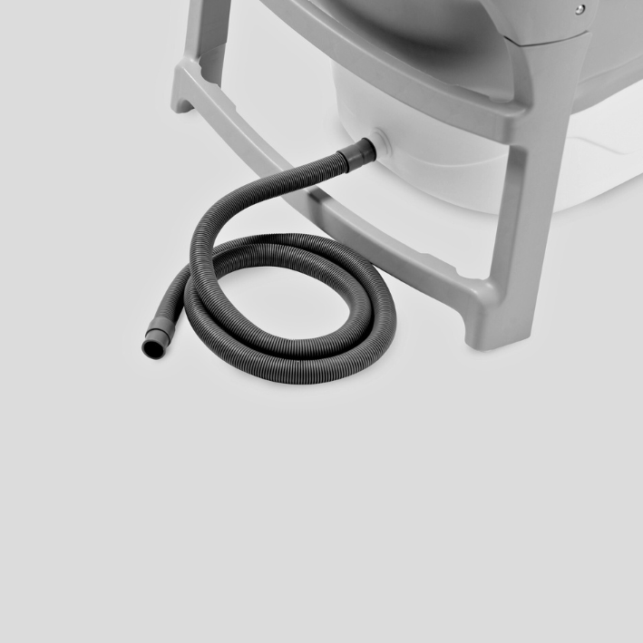 Foldebadekar til voksne - Med låg - 143cm/Grå - Ekstra 300 cm. slange, sort badepude, lækker opbevaringspose samt ekstra prop inkl. Værdi kr. 798,-.