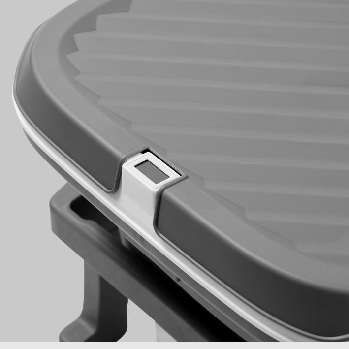 Special edition foldebadekar til voksne med låg, digital termometer og fodmassage - 150cm/Grå XL. Bonus tilbehør medfølger. Værdi kr. 798,-.