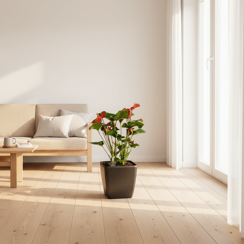 Quadrato Matt - 24 cm sort - plantekrukke med selvvanding