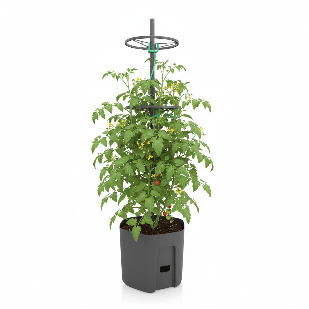 Tomatkrukke med justerbart plantestativ – selvvandende
