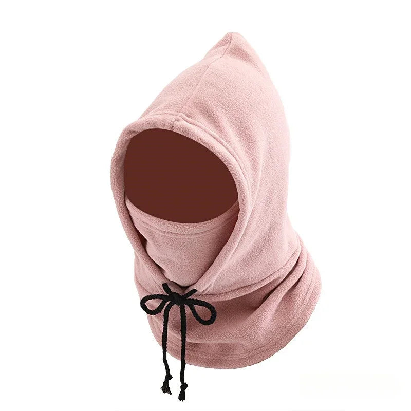 1pc Unisex Winter Balaclava - Windproof Knit Hood with Drawstring, Warm Motorcycle Headgear for Cold Weather,Ski Mask