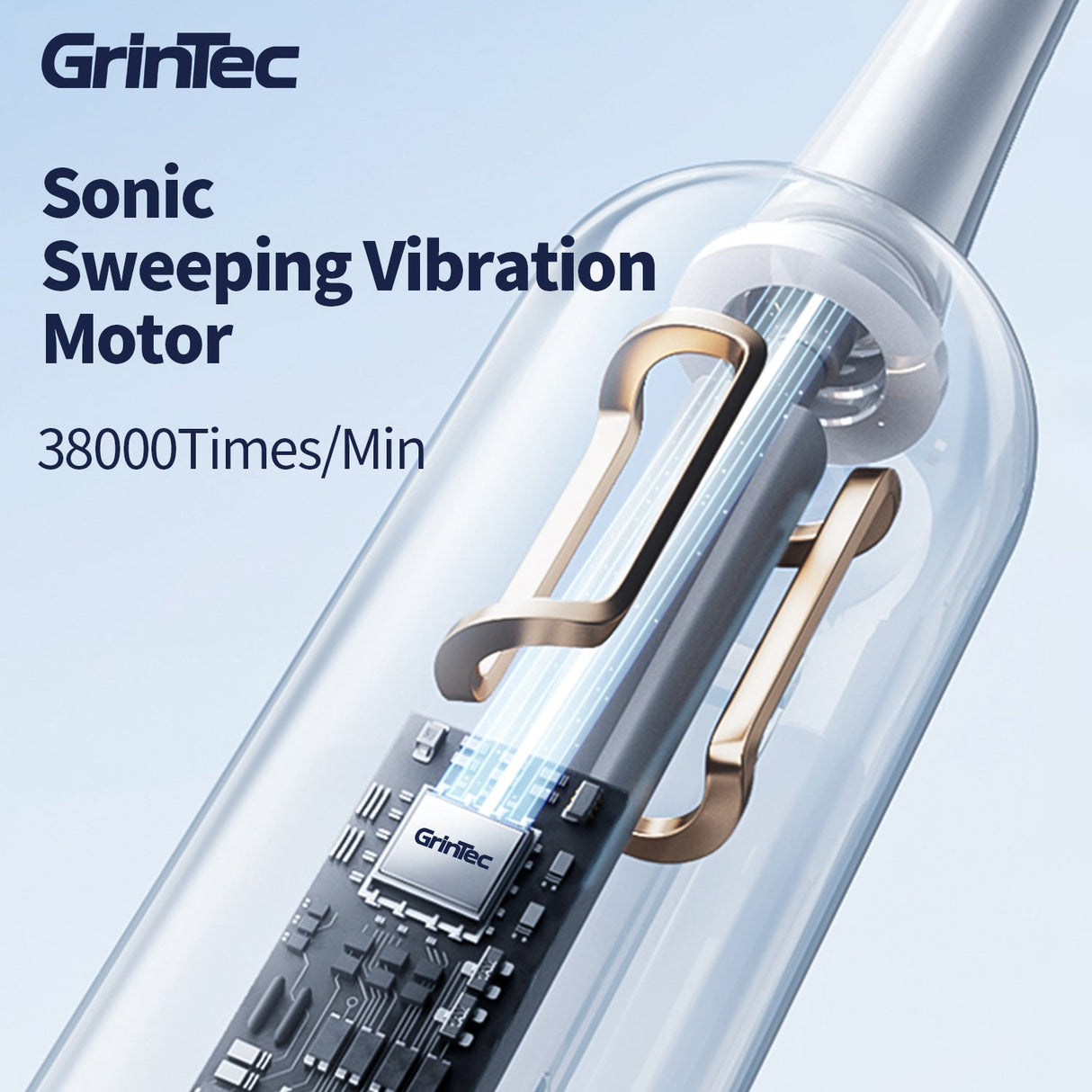 Avanceret Vibrosonic Tandbørste med tandblegende blåt lys – Effektiv tandpleje & tandblegning i Ét - Bedst i test