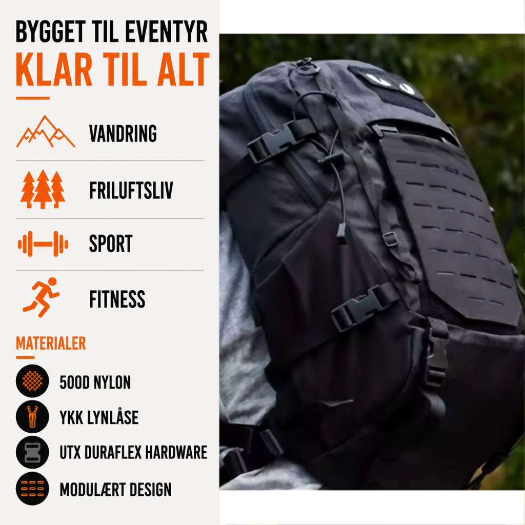 Trekker 25 – Slidstærk Rygsæk til Friluftsliv, Sport & Hverdag (25L)