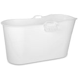 Isbad balje - XL - 123cm - hvid - Ekstra kraftig plast og forbedret siddekomfort - Tubfamily®
