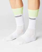 Aero Block Cykelstrømper - Fingerscrossed - Hvid/Neon