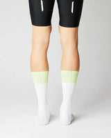 Aero Block Cykelstrømper - Fingerscrossed - Hvid/Neon