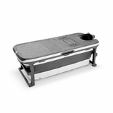 Special edition foldebadekar til voksne med låg, digital termometer og fodmassage - 150cm/Grå XL. Bonus tilbehør medfølger. Værdi kr. 798,-.