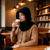 1pc Unisex Winter Balaclava - Windproof Knit Hood with Drawstring, Warm Motorcycle Headgear for Cold Weather,Ski Mask