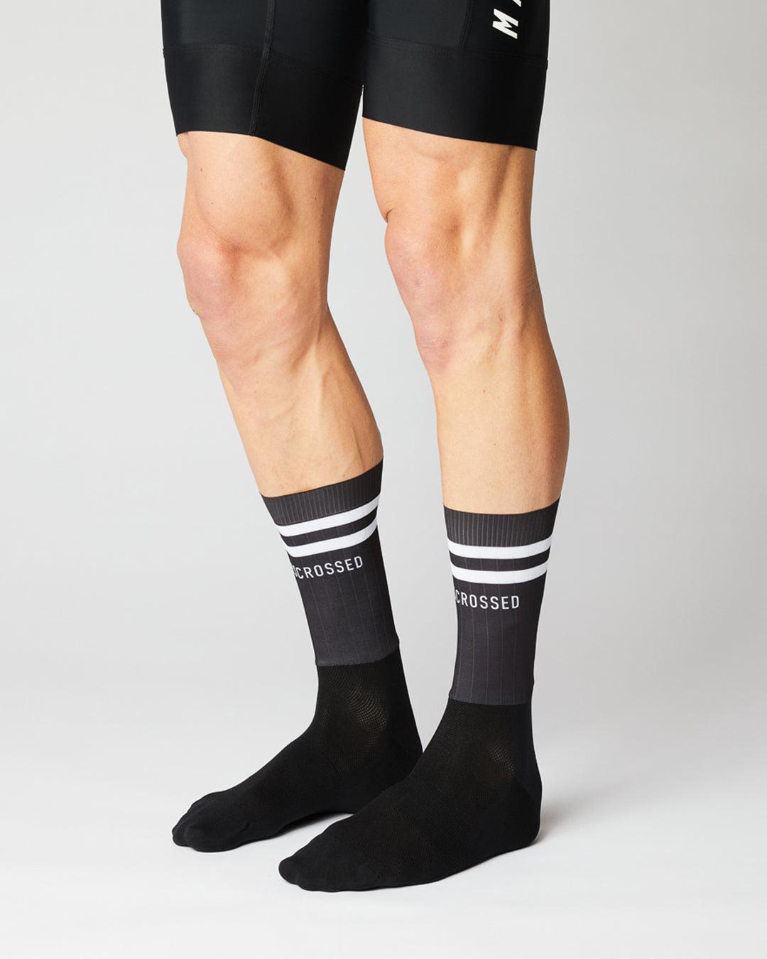 Aero Stripes Cykelstrømper - Fingerscrossed - Sort