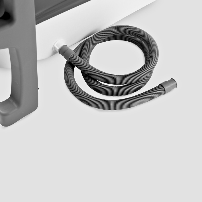 Special edition foldebadekar til voksne med låg, digital termometer og fodmassage - 150cm/Grå XL. Bonus tilbehør medfølger. Værdi kr. 798,-.