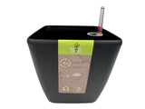 Quadrato Matt - 18 cm sort - plantekrukke med selvvanding