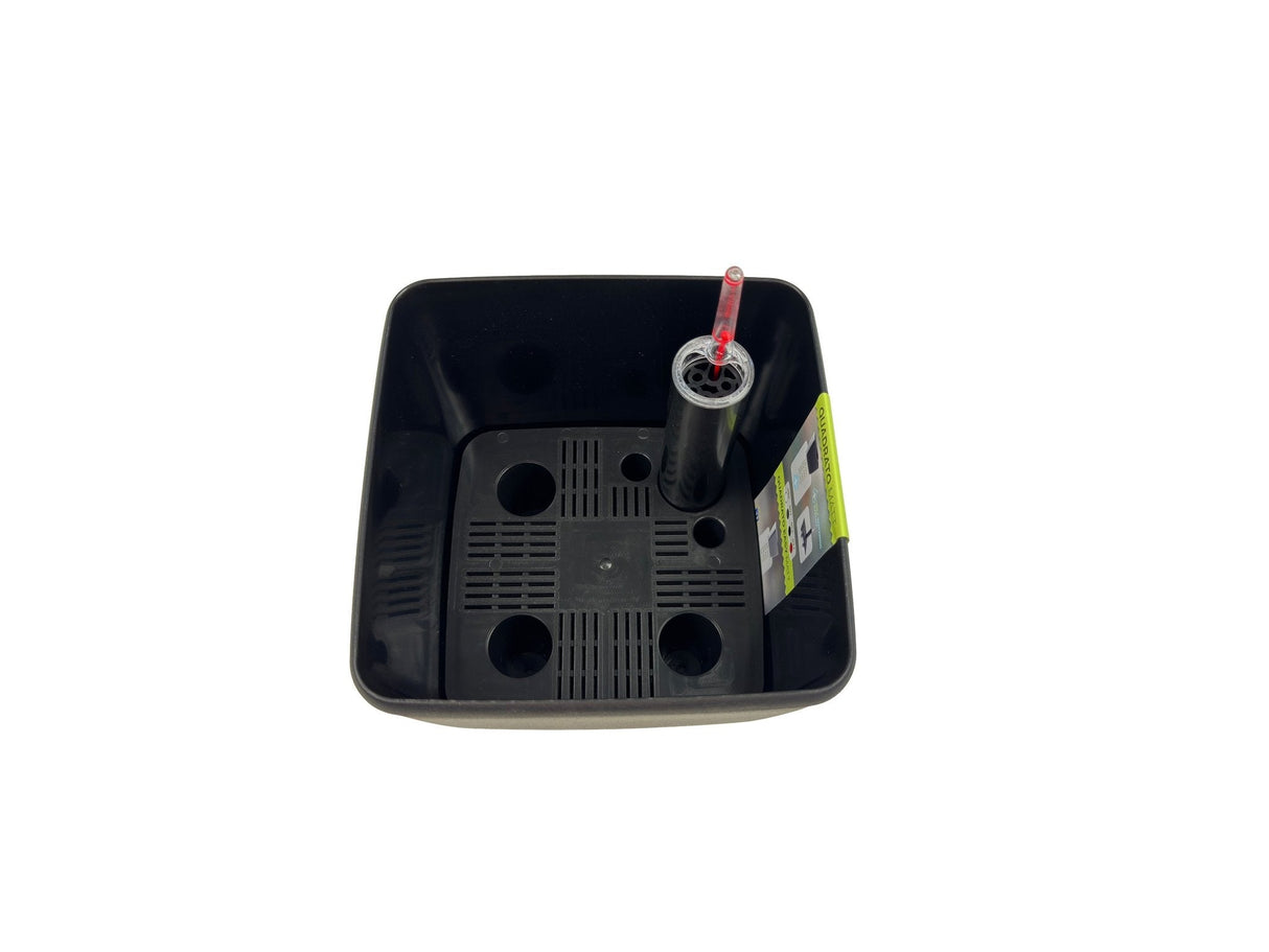 Quadrato Matt - 18 cm sort - plantekrukke med selvvanding