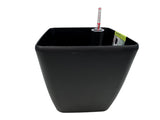 Quadrato Matt - 18 cm sort - plantekrukke med selvvanding