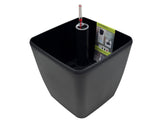 Quadrato Matt - 24 cm sort - plantekrukke med selvvanding