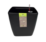 Quadrato Matt - 24 cm sort - plantekrukke med selvvanding