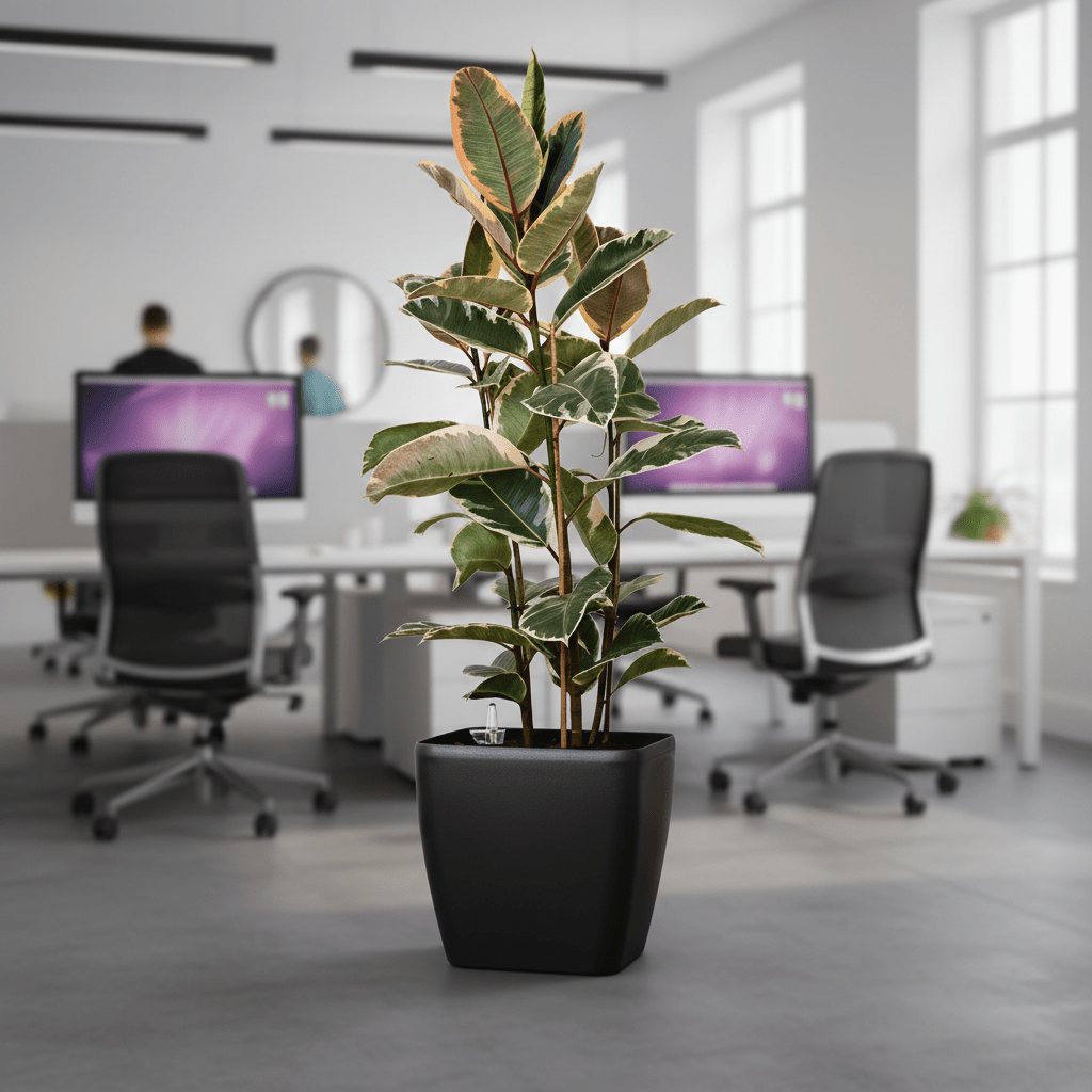 Quadrato Matt - 24 cm sort - plantekrukke med selvvanding