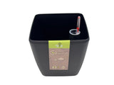 Quadrato Matt - 18 cm sort - plantekrukke med selvvanding