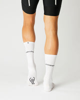 Sunshine, Chamois & Champagne Cykelstrømper - Fingerscrossed - Hvid