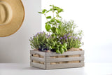 Tina 2 – dekorativ kasse i trælook - taupe/gråbrun - 31 cm