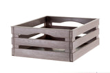 Tina 2 – dekorativ kasse i trælook - taupe/gråbrun - 31 cm